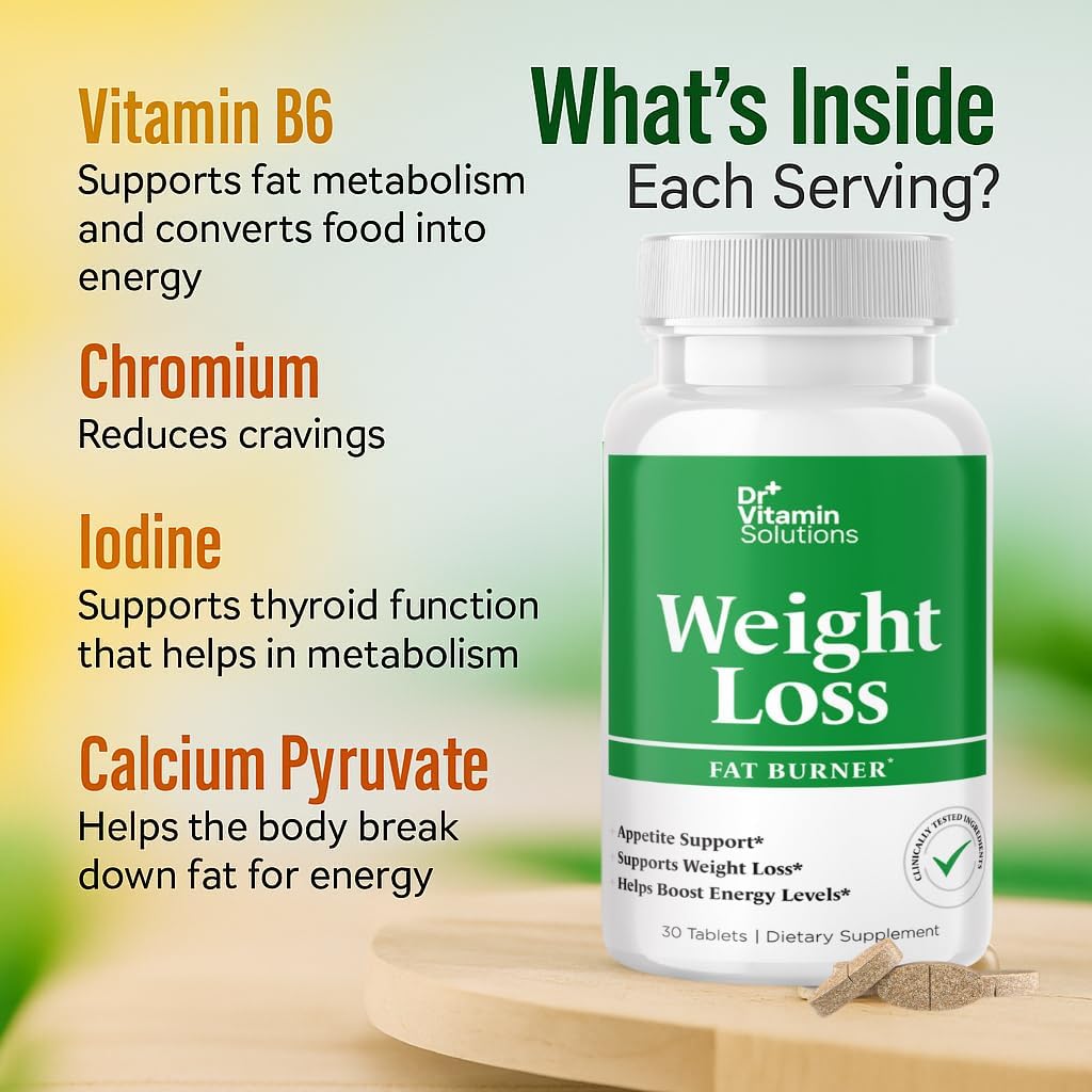Fat Burner for Women & Men, Weight Loss & Appetite Suppressant Diet Pills, Thermogenic Metabolism Booster with Green Tea, Garcinia Cambogia, Chromium - Natural, Non-GMO - 30 Day Supply, Dr Vitamin - Image 7