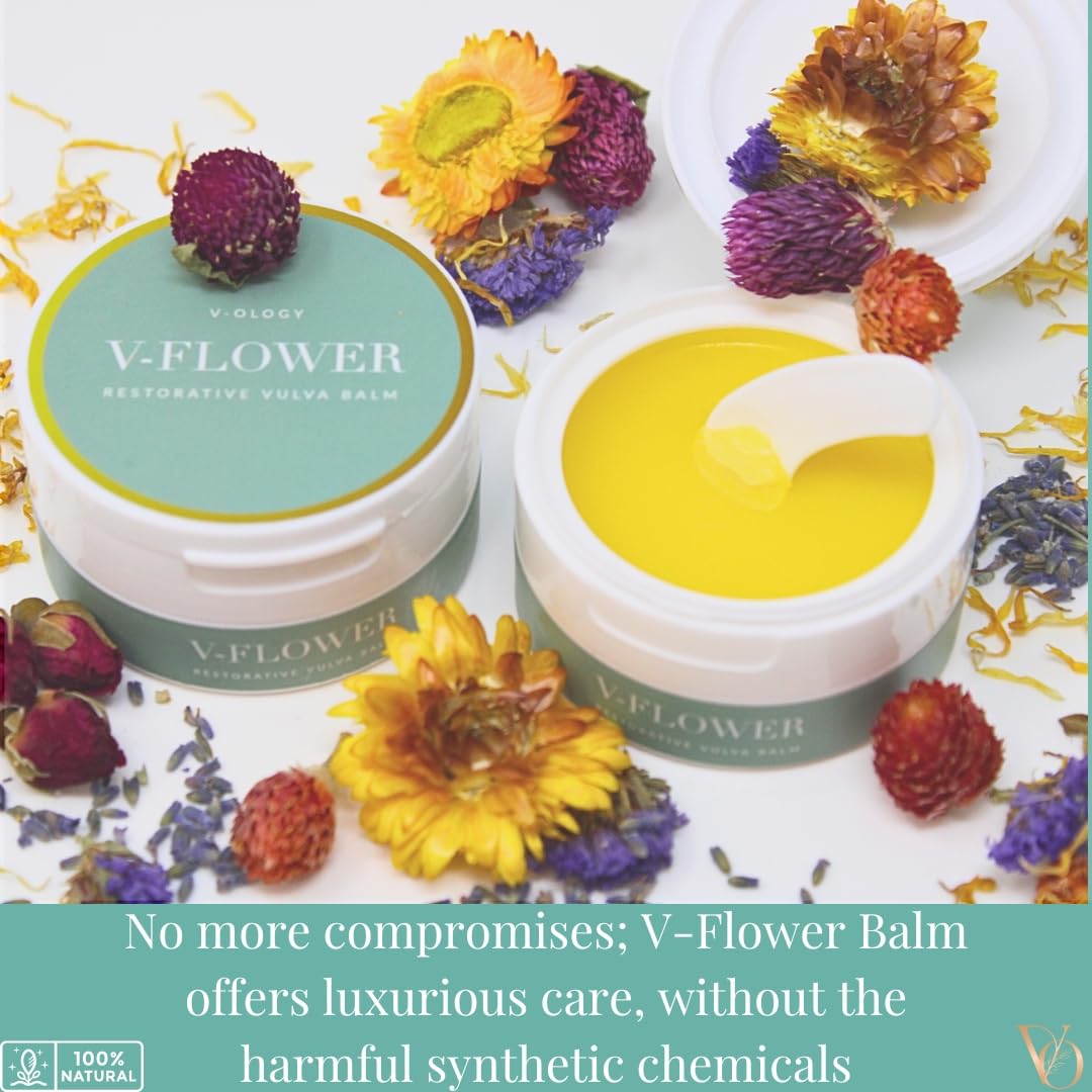 V-Flower Vulvar Balm Vulva Care Creme | Female Dryness Rescue | All Natural Vulva Balm Cream | Relieves Vaginal Dryness, Itching, Redness, Burning, Odor, Chafing and Irritation -1.7oz - Image 8