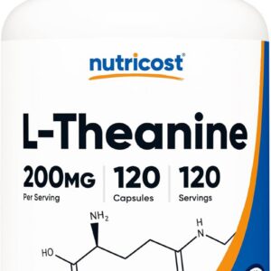 Nutricost L-Theanine 200mg, 120 Capsules, Double Strength - Non-GMO, Gluten Free