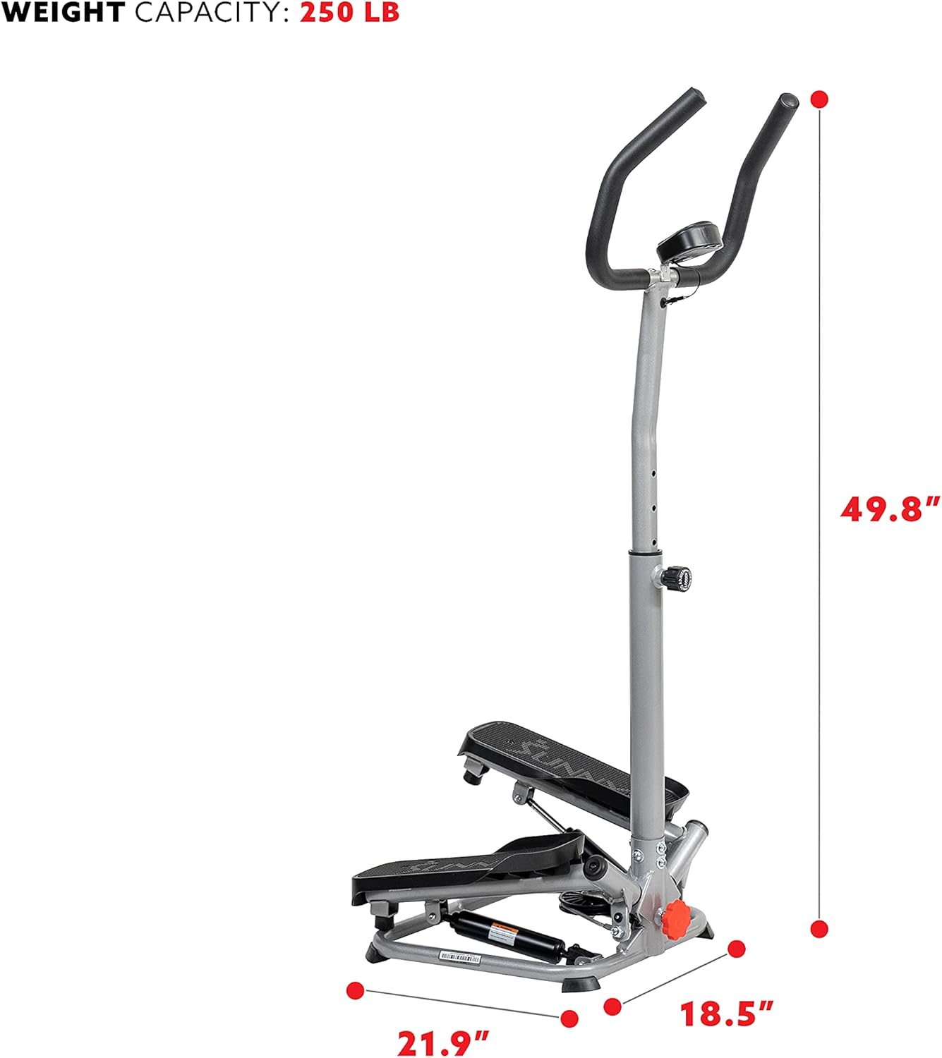 Sunny Health & Fitness Twist Stair Stepper Machine with Handlebar, Low Impact Stepper, Compact & Space Saving for Home Workouts SF-S020027 - Image 5
