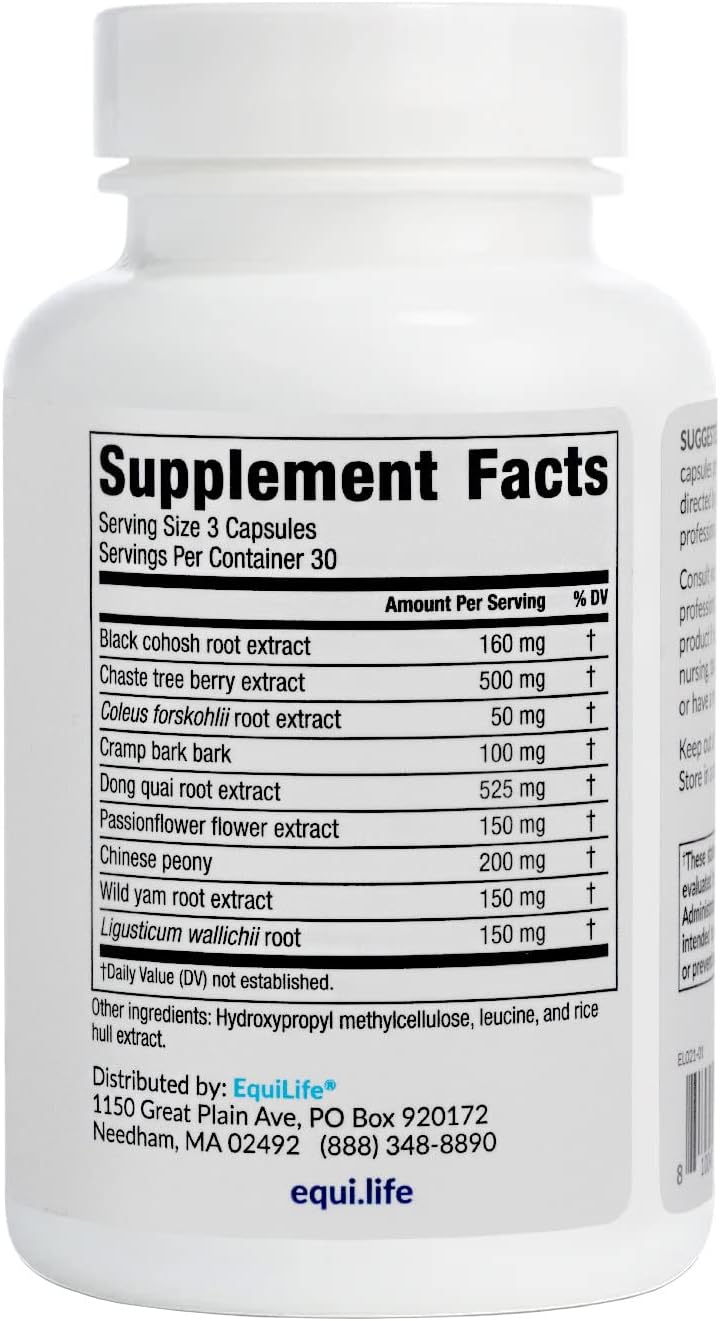 Equilife Herbal Progesterone Support for Women with Black Cohosh & Passion Flower -Ease Menopausal Symptoms, Promote Healthier Cycles, Boost Mood, Vegan, Non-GMO, Gluten, Dairy & Soy Free, 90 Capsules - Image 3