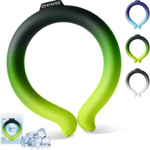 Neck Cooling Tube Ice Ring Neck Cooler | 70% Enhanced Gel Ice Tube Cooling Neck Wraps Wearable for Cooling During Sports & Outdoor Activities (Gradient Black-Green)