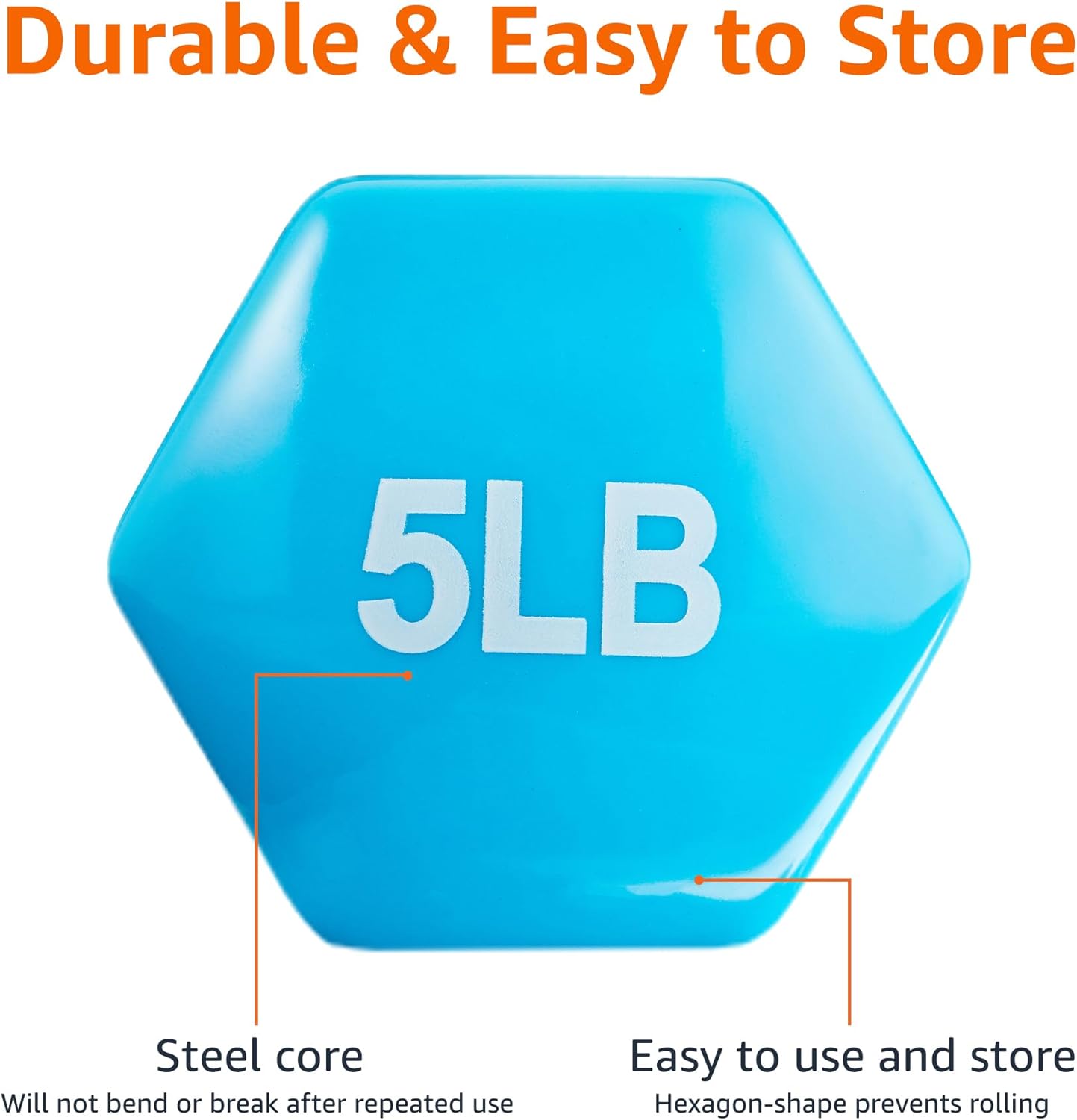 Amazon Basics Vinyl Coated Dumbbell Hand Weights - Image 3
