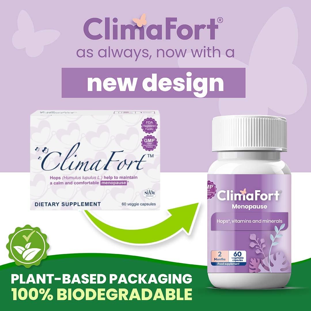 Climafort 60 Day Supply | Menopause Relief Pills | Natural Relief for Hot Flashes, Night Sweats, Mood Swings & Hormone Balance | Hops, Vitamins, and Minerals | 1 Capsule Daily - Image 2