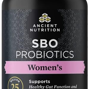 Ancient Nutrition Probiotics for Women, SBO Probiotics Women's 60ct, Digestive and Immune Support, Bloating Relief for Women, Gluten Free, Superfoods Blend, 25 Billion CFUs