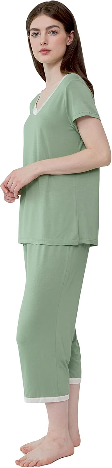 Joyaria Cooling Pajamas Bamboo Viscose Lightweight PJs Set Women Wicking Sleepwear for Night Sweat S-XXL - Image 6