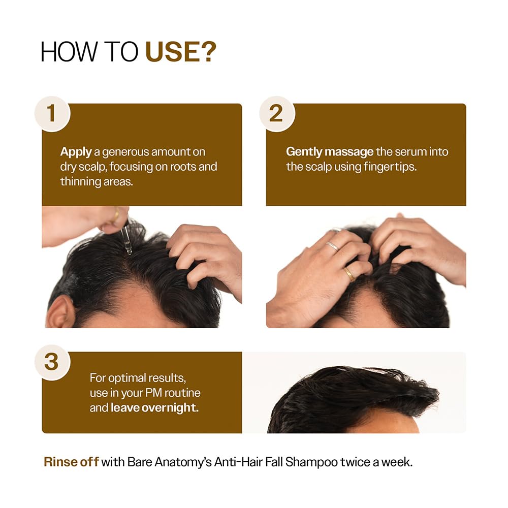 Bare Anatomy Advanced Hair Density Serum | 3% Redensyl, 4% Anagain, 3% Baicapil, 1% Capilia Longa, Rosemary, Biotin & Rice Extract | Reduces Hair Fall, Supports Hair Growth for Men & Women | 30 ml - Image 6