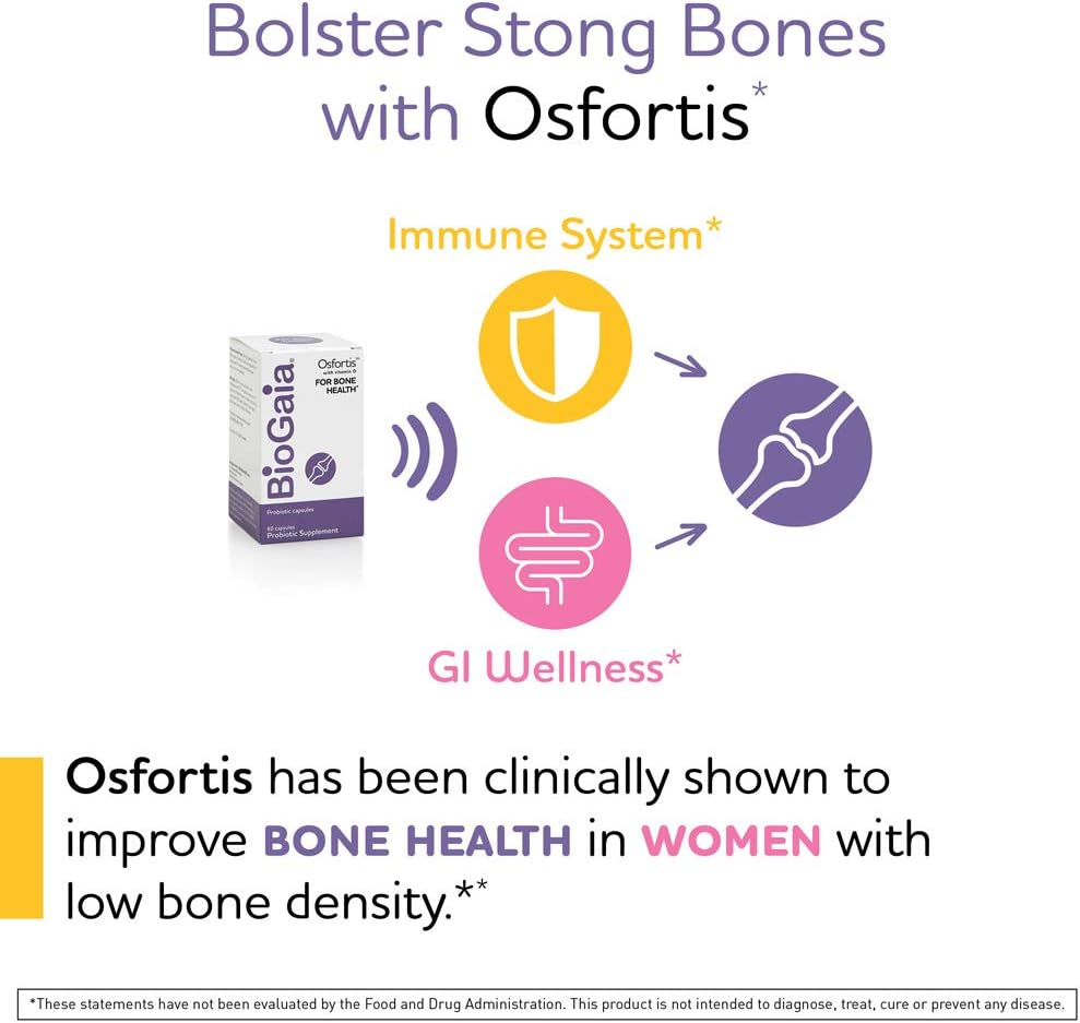 BioGaia Osfortis, Women’s Probiotic for Strong Bones, Immune Balance & GI Wellness, Contains L. reuteri 6475, 60 Capsules, 1 Pack - Image 6