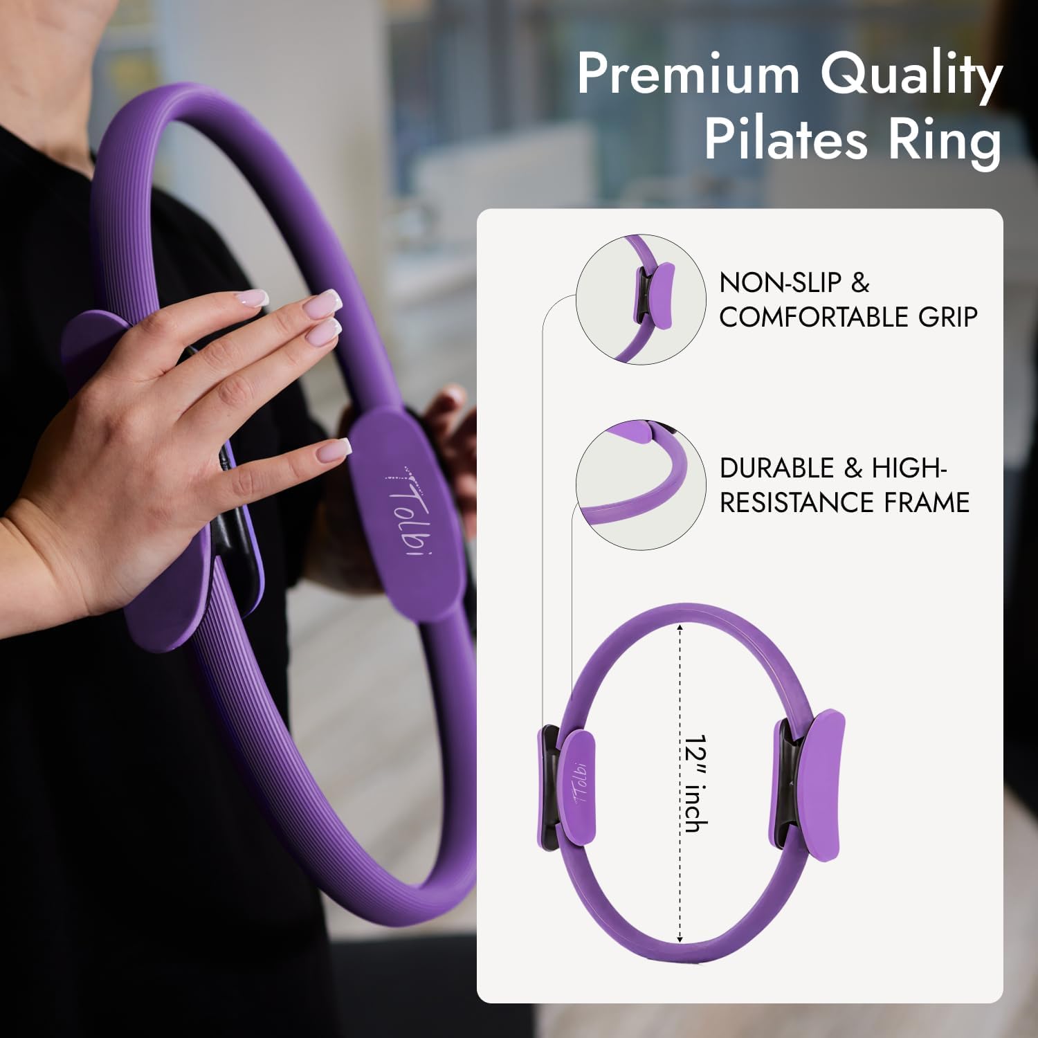 TTolbi Pilates Equipment Kit - Pilates Ring and Ball Set, Home Pilates Workout Kit for Women with Essential Accessories for At Home Workouts to Tone, Strengthen, Balance & Improve Flexibility - Image 6