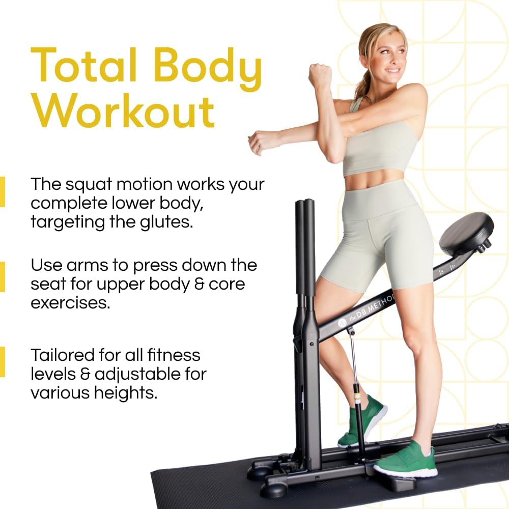 The DB Method Squat Machine, Workout Equipment for Home Gym, Exercise Leg and Glutes, Low Impact Lower Body Fitness Workouts, Training for Total-Body, Easy Setup, Foldable for Storage - Image 8