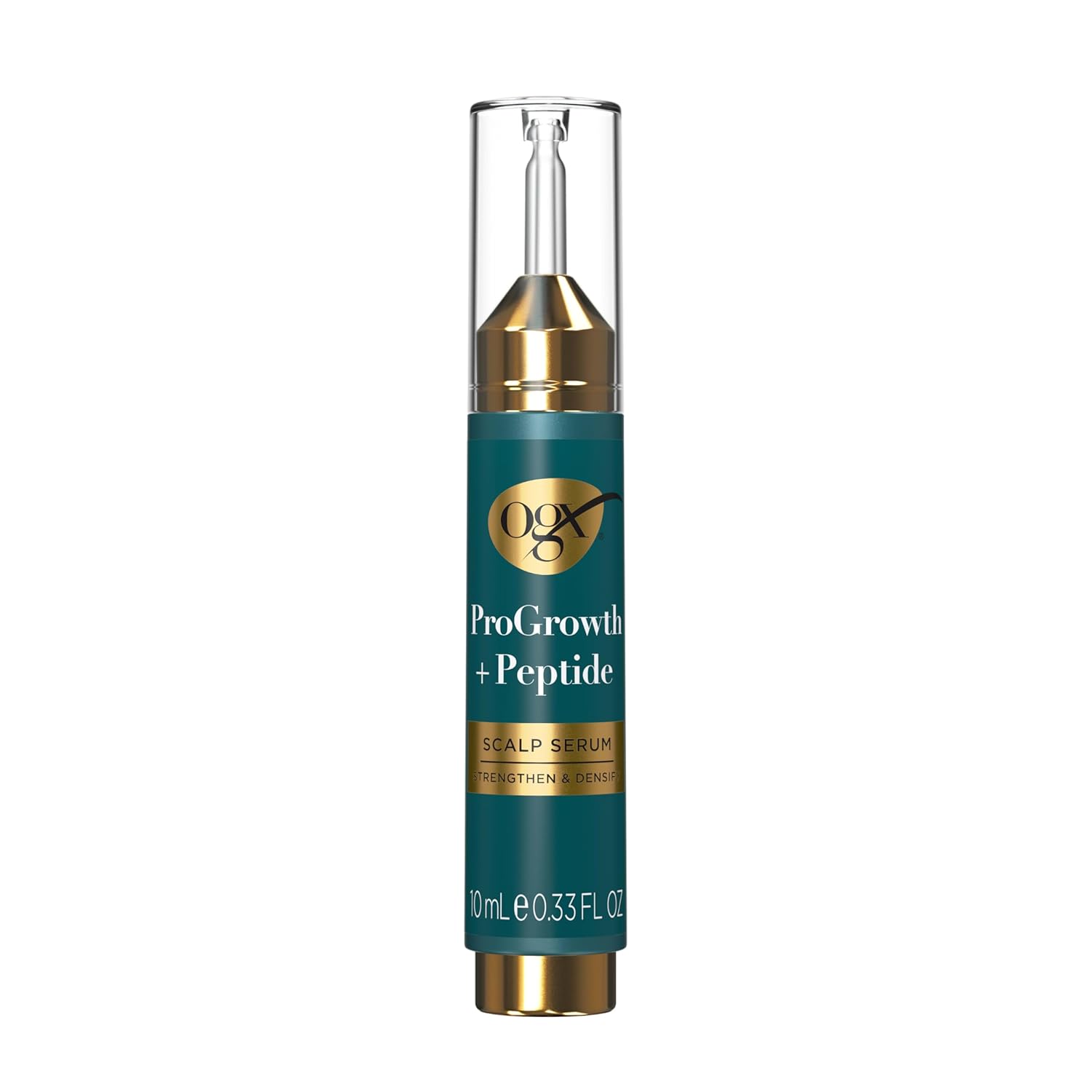 OGX ProGrowth + Peptide Scalp Serum, Strengthens & Densifies by Hydrating the Scalp and Reinforcing Roots to Support Natural Hair Growth, 0.33 fl. oz