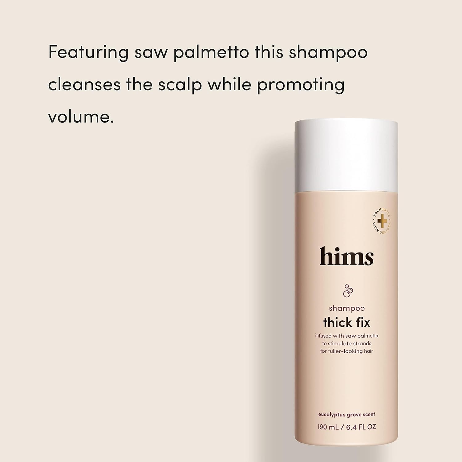 hims Thick Fix Shampoo & 5% Minoxidil Foam Solution Set - Saw Palmetto & Minoxidil Solution - Hair Strengthening & Thickening - Paraben-Free & Vegan - Eucalyptus Grove Scent - Image 3