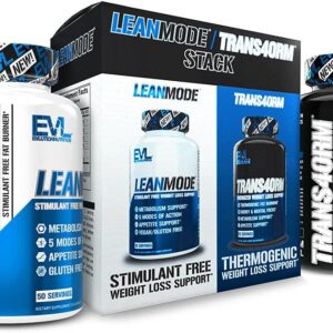 EVL Weight Loss Support Stack - Trans4orm Thermogenic Fat Burner & Metabolism Support Pills with Green Coffee Bean Extract and Forskolin Plus LeanMode Non-Stimulant