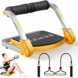 Ab Trainer/Crunch Machine, Ab Workout Equipment, 4 Adjustable Resistance, Ab Machine for Stomach Workout, 350 LBS Weight Capacity, Automatic Rebound, Ab Core Machine,Fitness Equipment for Home
