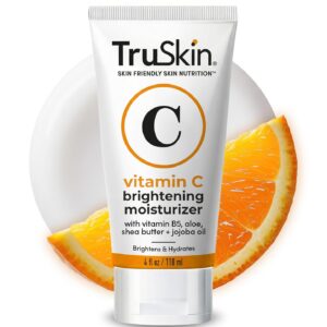 TruSkin Vitamin C Face Cream - Brightening & Hydrating Daily Moisturizer with Vitamin E, B5, Jojoba Oil & Green Tea - Smooth, Radiant-Looking Skin, 4 Fl Oz