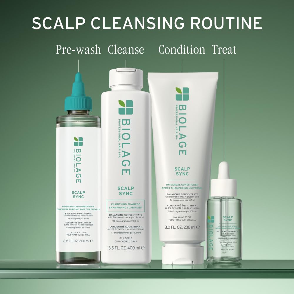 Biolage Scalp Sync Purifying Concentrate - For All Scalp Types, Exfoliating & Clarifying Treatment, Removes Buildup, Refreshing & Reinvigorating, Fermented Tea Blend & Glycolic Acid - Image 8