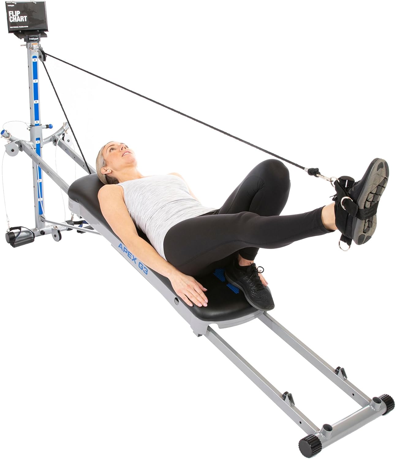 Total Gym Apex G3, Slim-Frame Incline Bodyweight Training Home Exercise Machine w/ 8 Levels of Resistance, Squat Stand, & Basic Accessory Set - Image 9