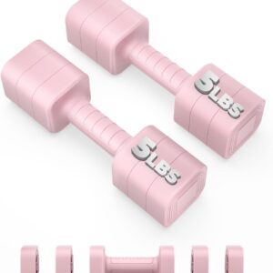 Ragebby Adjustable Dumbbell Set of 2, 10LBS/20LBS/30LBS Adjustable Weight Set, Anti-slip Handle, 3 in 1 Free Weights Dumbbells Set for women at home, 2.2lb, 3.6lb, 5lb, for Home, Office, Gym Exercise Training
