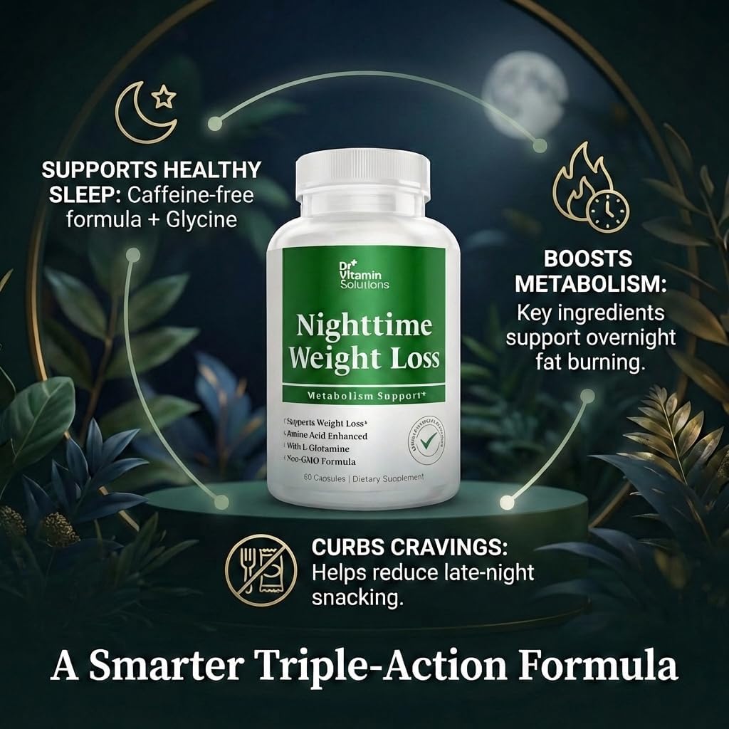 Nighttime Fat Burner Supplements - Appetite Suppressants for Weight Loss - Night-Time Fat Burner for Women and Men Supporting Sleep & Relaxation - Weight Loss Pills - 60 Capsules - Image 3