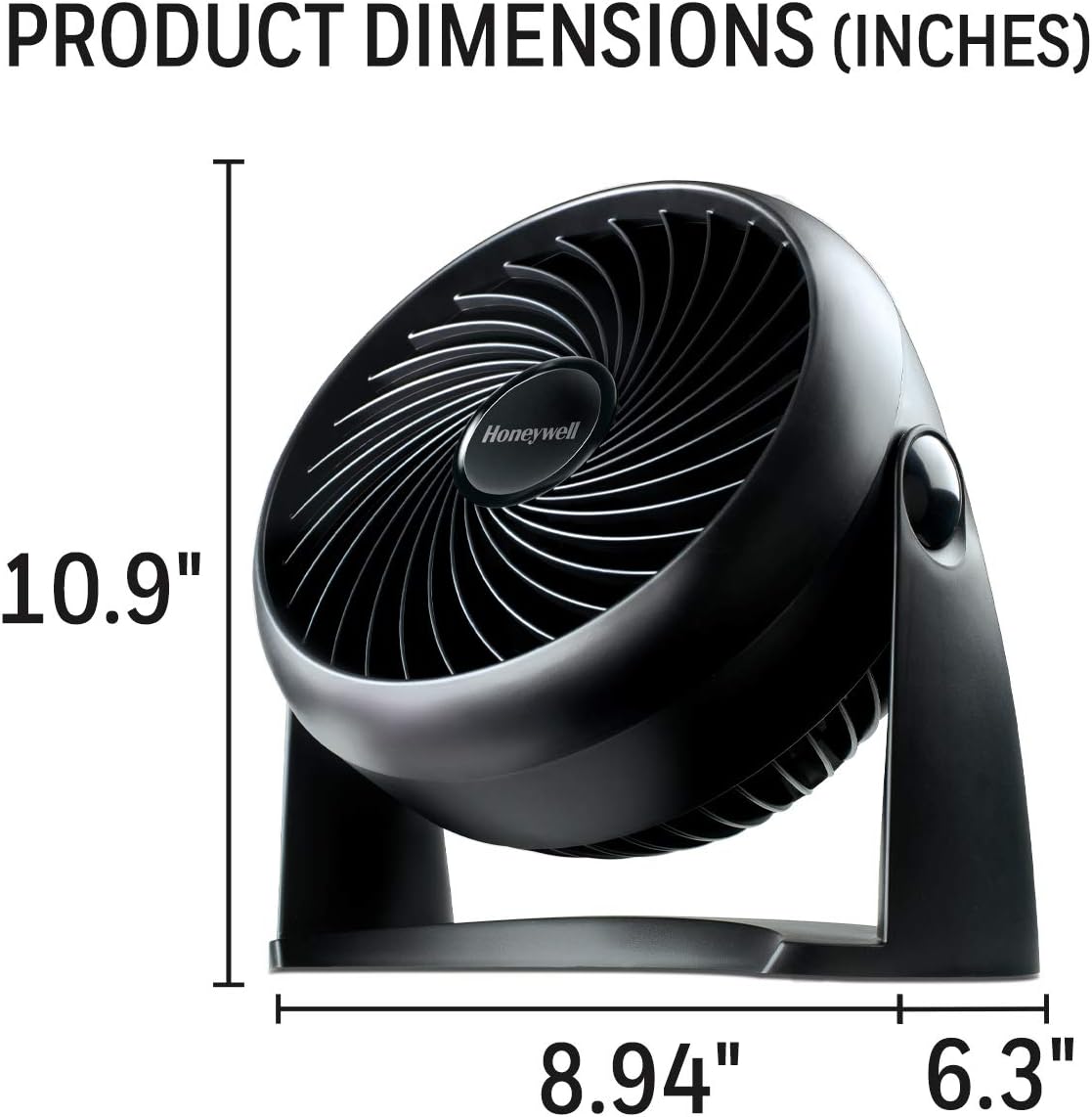 Honeywell TurboForce Air Circulator, Small Tabletop Fan, Quiet Personal Fan for Home or Office, 3 Speeds, 90 Degree Pivoting Head, Black, HT900 - Image 3