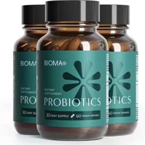 BIOMA Probiotics - Digestive Health Probiotic - Gut Support for Men & Women with Xylooligosaccharides, Tributyrin & Bifidobacterium - Vegan & Gluten Free - 180 Delayed-Release Capsules (90-Day Supply)