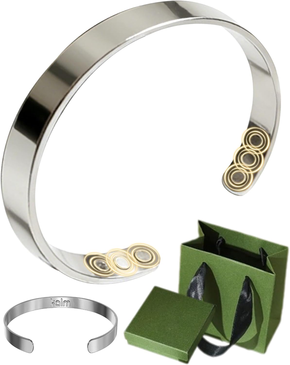 Kalm Bracelet Menopause: Your Natural Menopause Solution, Bracelet for Menopause Relief, Hot Flashes & Pain, Adjustable Bracelets for Women - Natural Hormonal Balance (Silver)