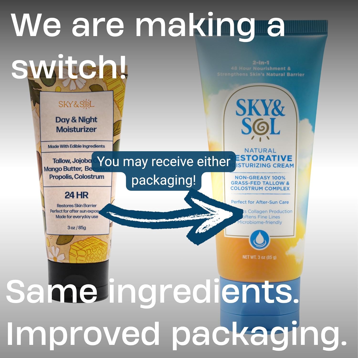 Sky and Sol Everything Cream | 100% Grass Fed Beef Tallow Moisturizer for Face and Body | Day & Night Skincare | Safe Natural Ingredients | After-Sun Care | All Skin Types | 3 oz - Image 2