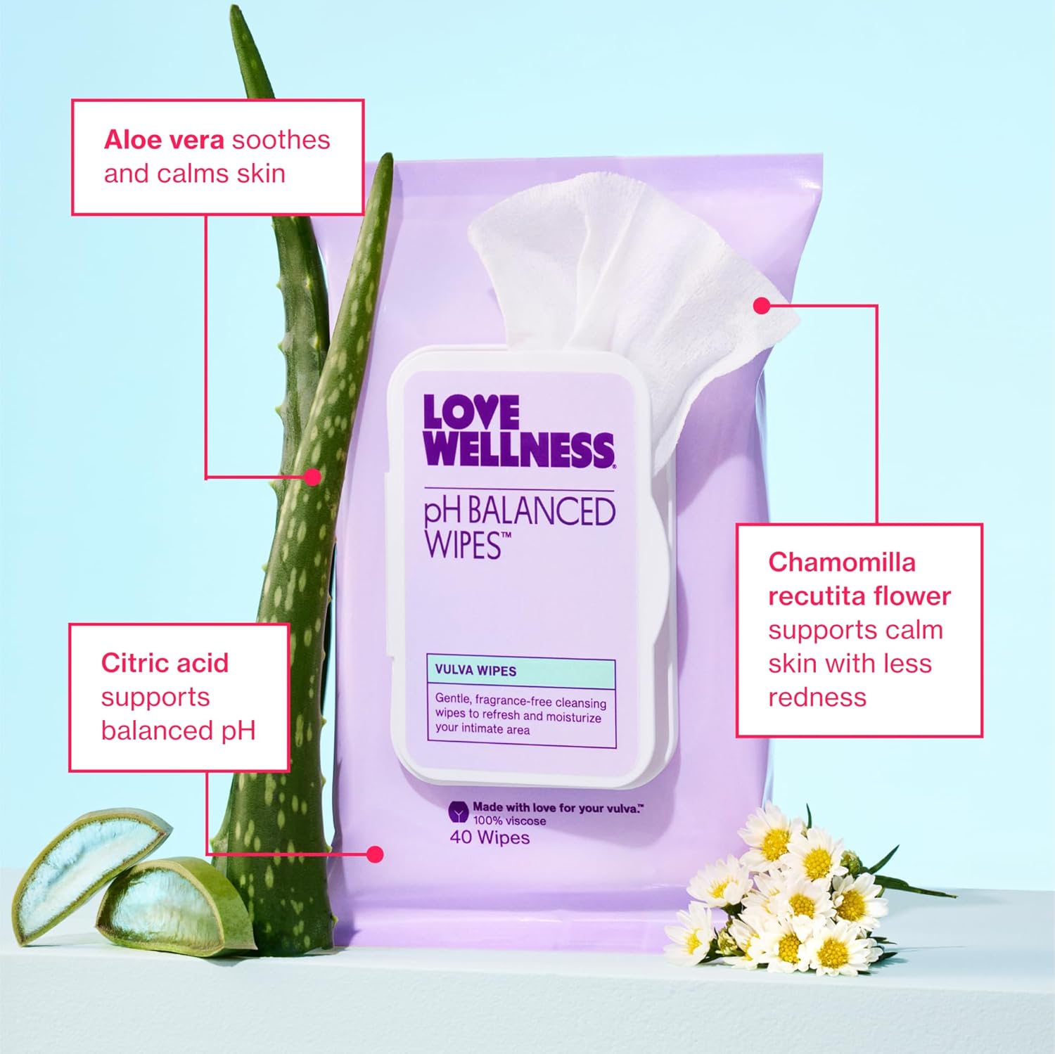 Love Wellness pH Balancing Cleanser & pH Balancing Wipes | Her Essentials Duo | On The Go Support for Her | Cleanser for Balanced pH, Intimate Health & Hygiene - Image 3