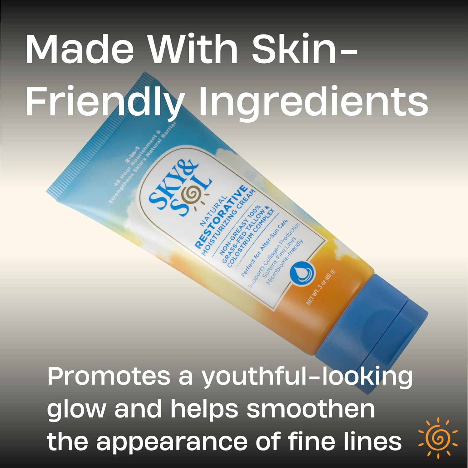 Sky and Sol Everything Cream | 100% Grass Fed Beef Tallow Moisturizer for Face and Body | Day & Night Skincare | Safe Natural Ingredients | After-Sun Care | All Skin Types | 3 oz - Image 5