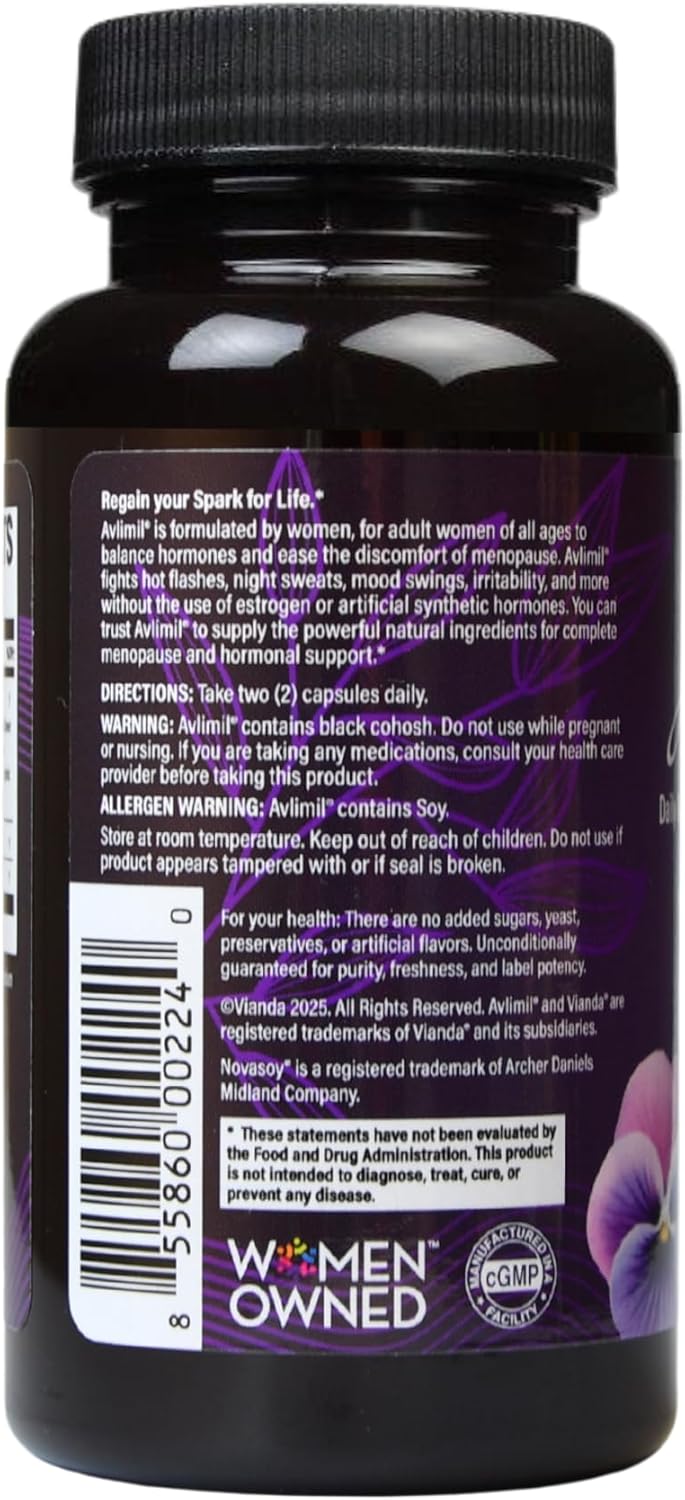 Hormone Balance & Menopause | Relief from Mood Swings, Hot Flashes, Night Sweats & Irritability - Isoflavones, Black Cohosh, Raspberry, Valerian, Sage, Red Clover, Lemon Balm - 60 Count (6) - Image 8