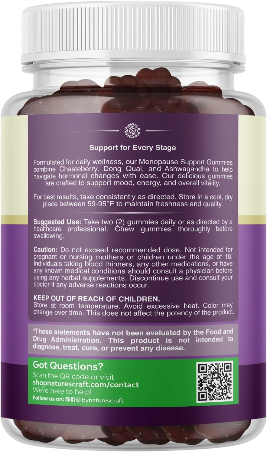 Menopause Gummies for Women – Hormone Balance Support with Dong Quai, Ashwagandha & Black Cohosh (60 Count) - Image 2