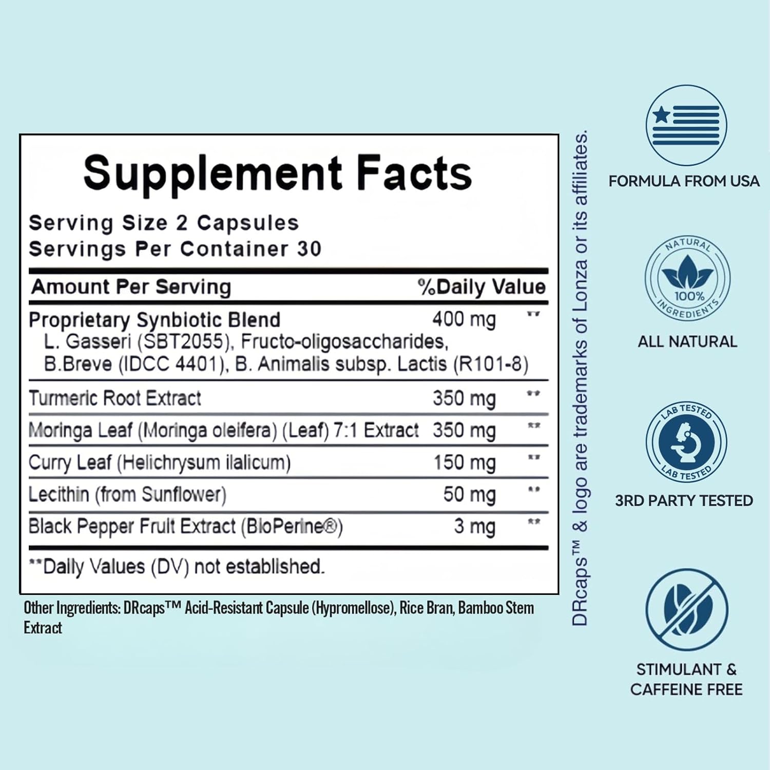 Probiotics for Women Digestive Health, Turmeric Curcumin Moringa, Menopause, Joint Support Sexy Midsection Curves, Bloat, 60 Capsules - Image 2