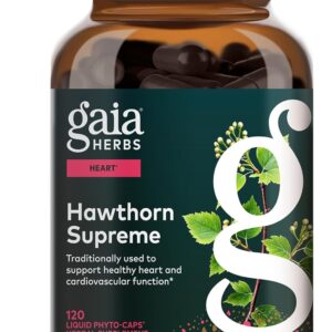 Gaia Herbs Hawthorn Supreme - Hawthorn Berry Supplement - with Herbs Traditionally Used to Support Heart Health* - 120 Vegan Liquid Phyto-Caps (120 Servings)