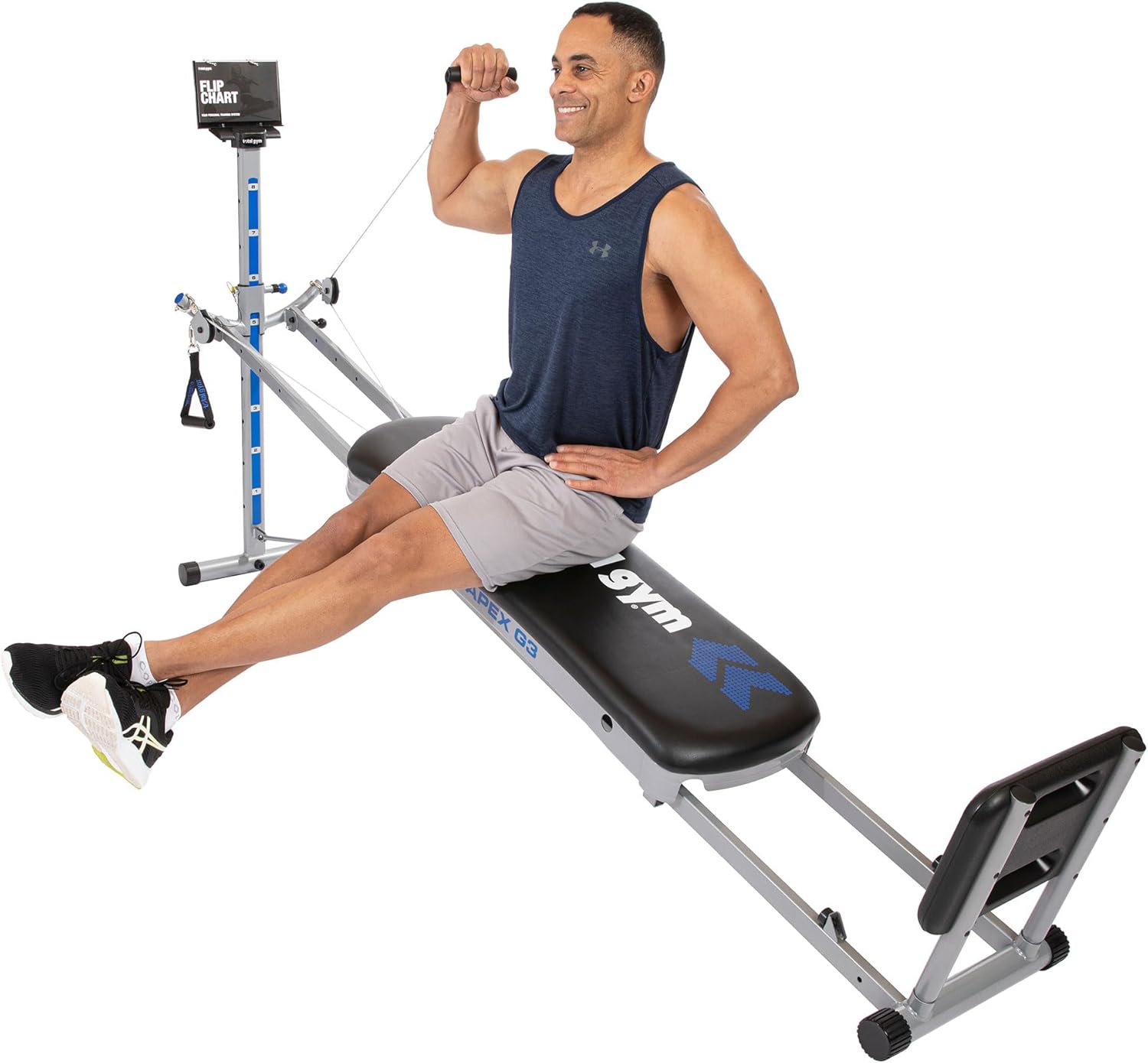 Total Gym Apex G3, Slim-Frame Incline Bodyweight Training Home Exercise Machine w/ 8 Levels of Resistance, Squat Stand, & Basic Accessory Set - Image 7