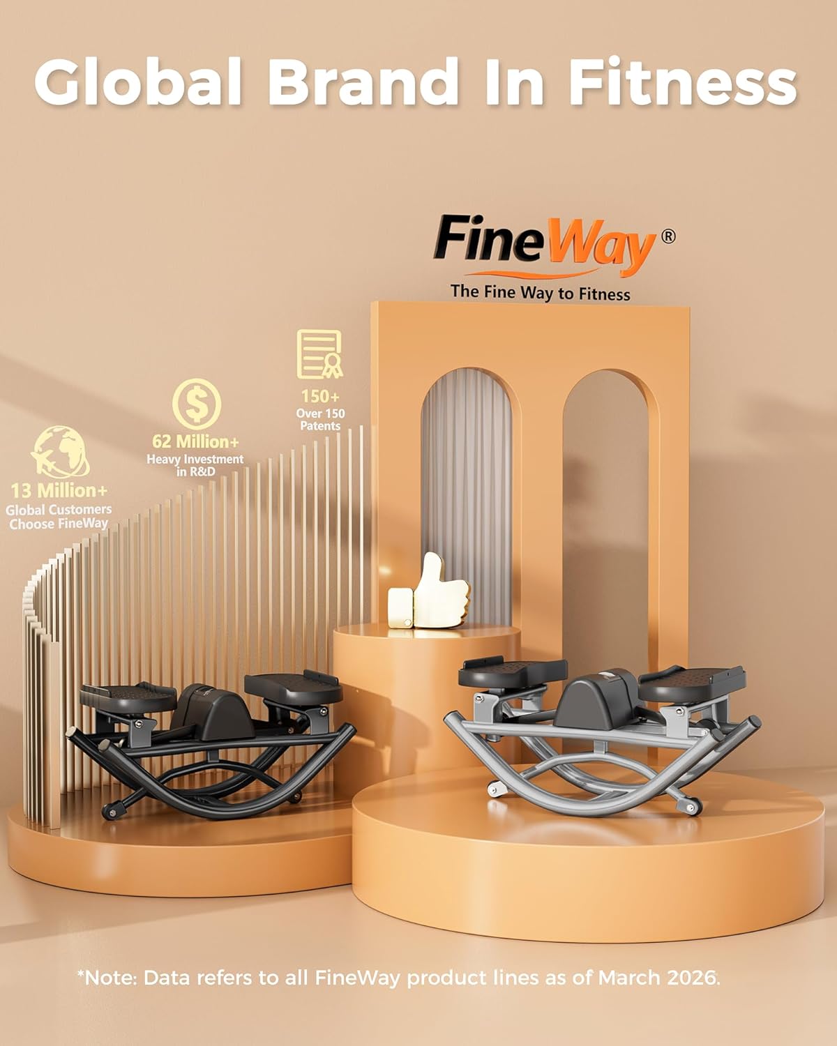 FineWay Upgraded Rock Stepper 2.0 for Exercise at Home, Rocking Stepper Side to Side, Low-Impact Knee-Friendly Exercise Machine with Resistance Bands, LCD Monitor & 330 LBS Capacity, Full Body Workout - Image 9