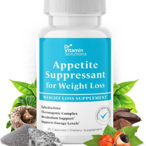 Appetite Suppressant for Weight Loss - Diet Pills, Fat Burner for Women & Men w/ Garcinia, Ginger Root, Guarana - Thermogenic Metabolism Booster, Ephedra Free, Energy Support, Made in USA, 30 Capsules
