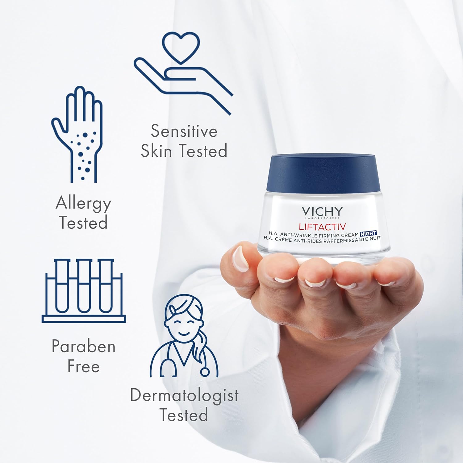 Vichy LiftActiv Supreme Night Cream, Anti Aging Face Cream with Vitamin C and Rhamnose to Firm and Brighten, Suitable for Sensitive Skin - Image 3