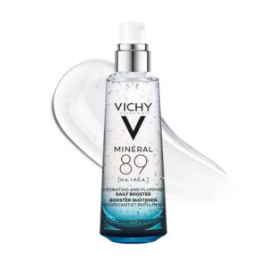 Vichy Mineral 89 Booster, Pure Hyaluronic Acid Serum for Face with Polyglutamic Acid for Skin Barrier Repair, Plumps & Hydrates, Lightweight Hydrating Serum, Oil-Free, Non-Sticky