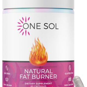 One Sol Fat Burner for Women, Natural Metabolism Booster, Burn More Calories, Boost Energy & Mood, Curb Appetite & Stop Cravings, No Crash or Jitters, All-Natural Ingredients, Gluten & Soy Free