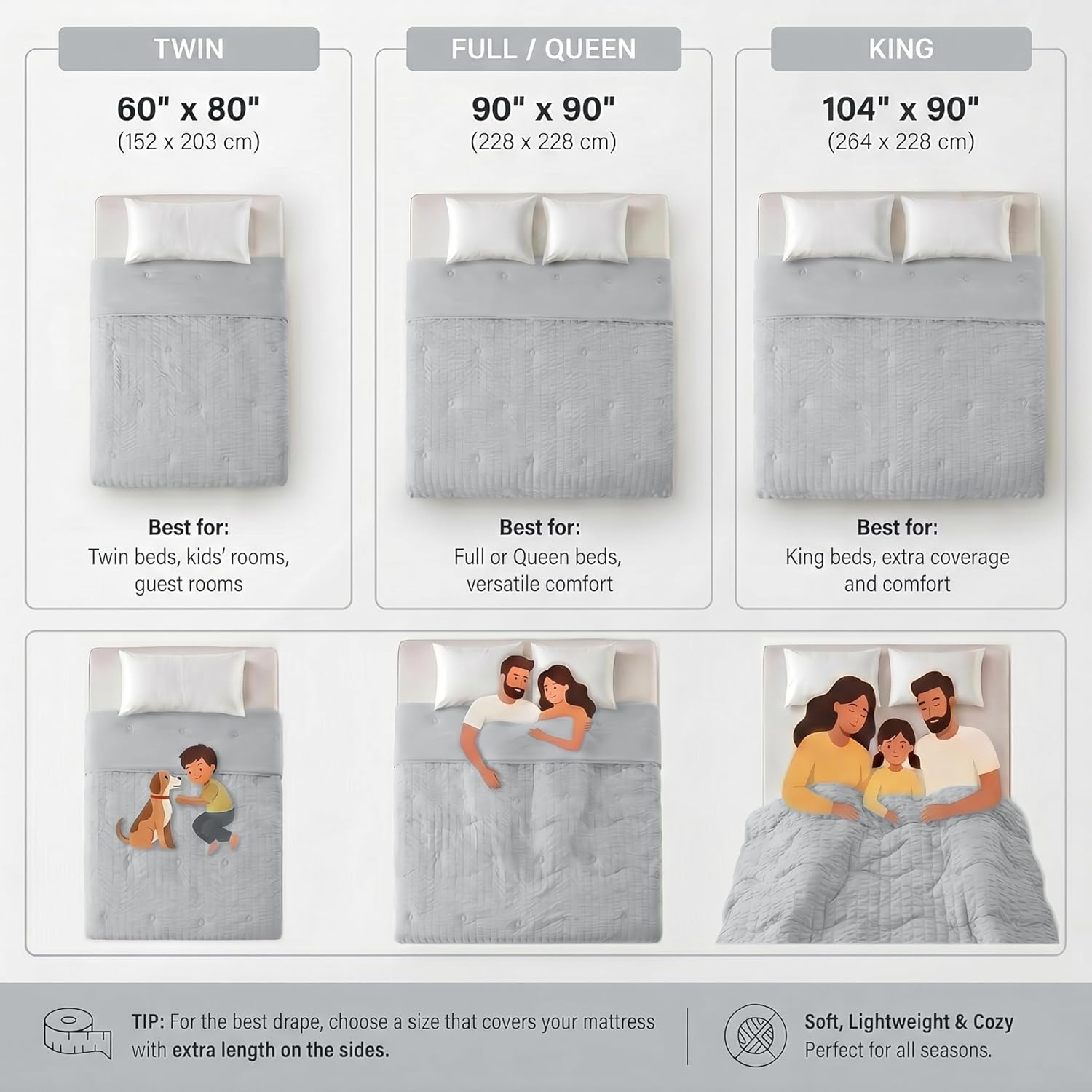 Cooling Comforter Queen Size 90"x90", Dual-Sided Seersucker & Q-Max>0.4 Cooling Blanket, Breathable Fabric for Hot Sleepers Night Sweats Menopause & Sensitive Skin, All Season Pet Friendly, Dark Grey - Image 9