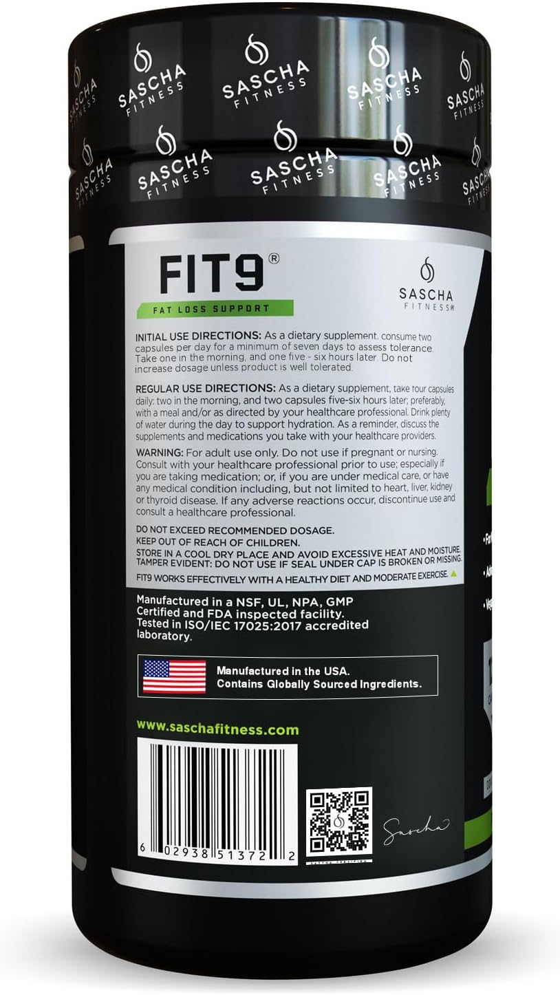 Sascha Fitness Fat Loss pills | Collagen support | Fluid Balance | FIT9 Ingredients: 7Keto + Uva Ursi, Gotu Kola, L-Theanine,Gingko Biloba,DIM,Green Tea | Weight Loss Supplements-Vegan-120 Natural Cap - Image 3