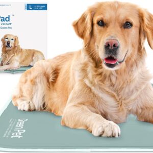 The Green Pet Shop Cool Pet Pad - Large, Sage Grey - Self-Cooling, Pressure Activated Mat for Dogs & Cats from 46-80 lbs - Non-Toxic Gel, No Water Needed