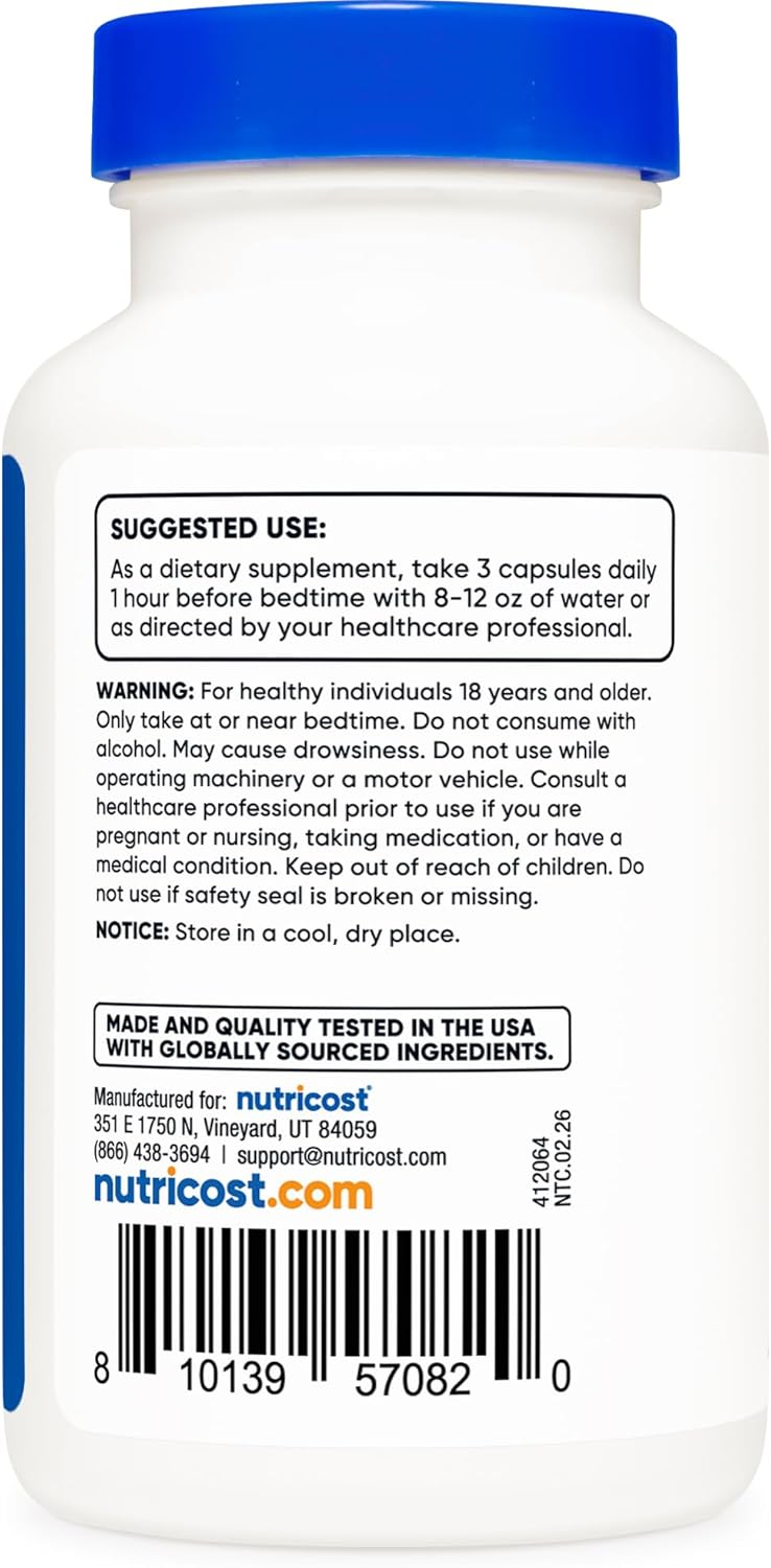 Nutricost Sleep Aid Complex 1330mg Serving (90 Capsules) - 30 Servings - Image 5