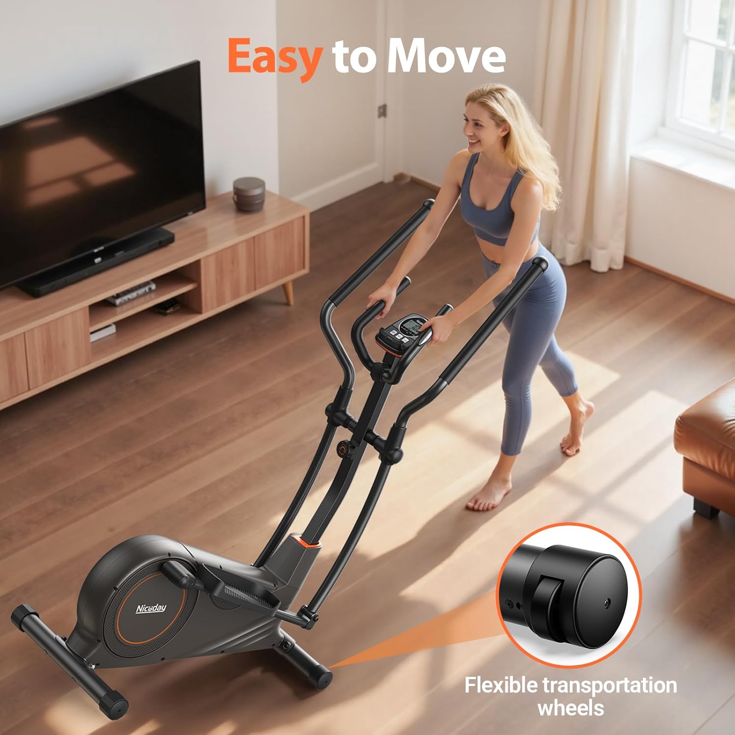Niceday Elliptical Exercise Machine, Elliptcal Machine for Home, 15.5IN&16IN&20IN Stride Elliptical Machine, 500LBS Loading Capacity, Elliptcal Training Machine with 16 Level Resistance - Image 8