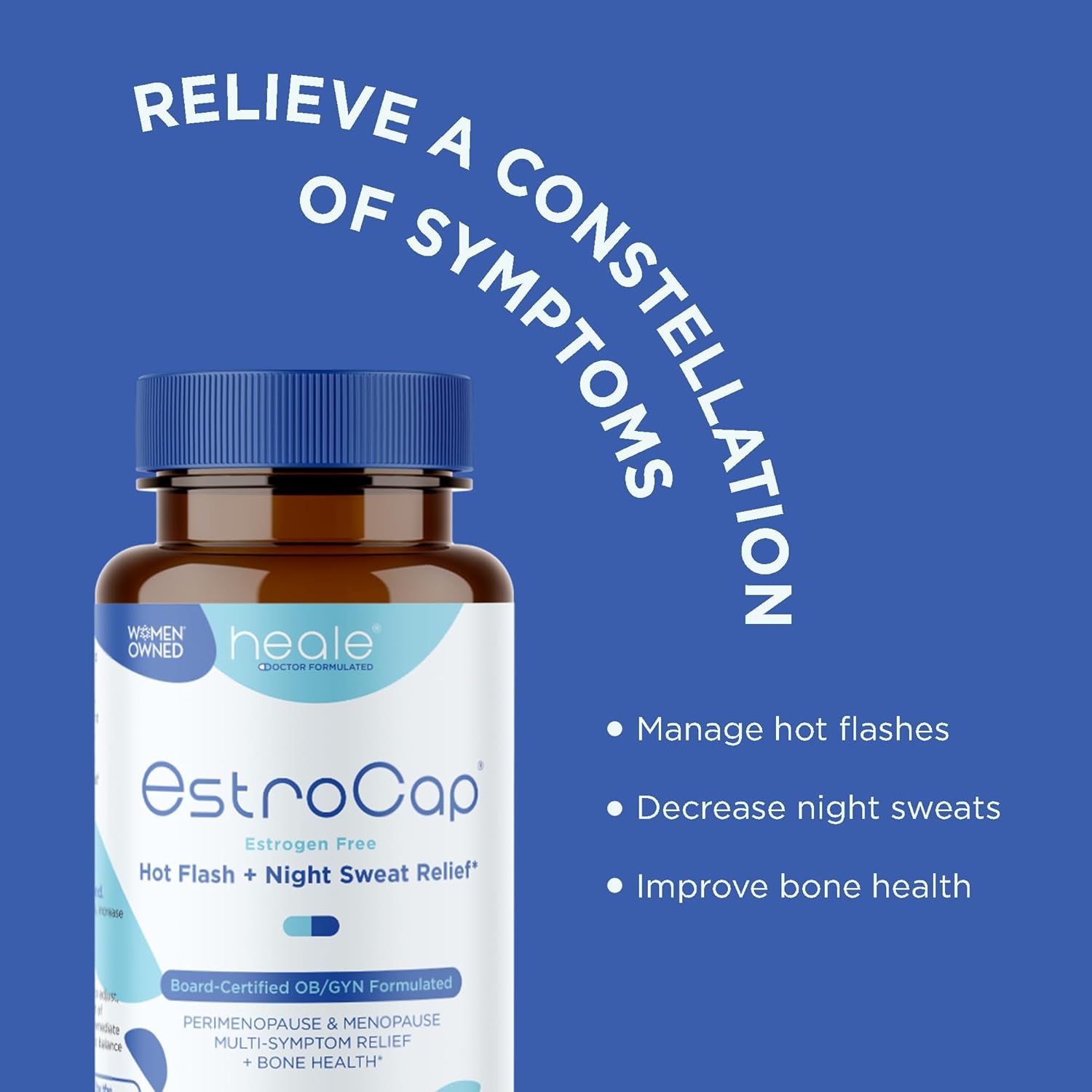 EstroCap Menopause Supplements for Women by Heale Health - Menopausal Relief Vitamins for Hot Flashes and Night Sweats - Helps Maintain Bone Health & Mood Support - Valerian Root & Black Cohosh - Image 3