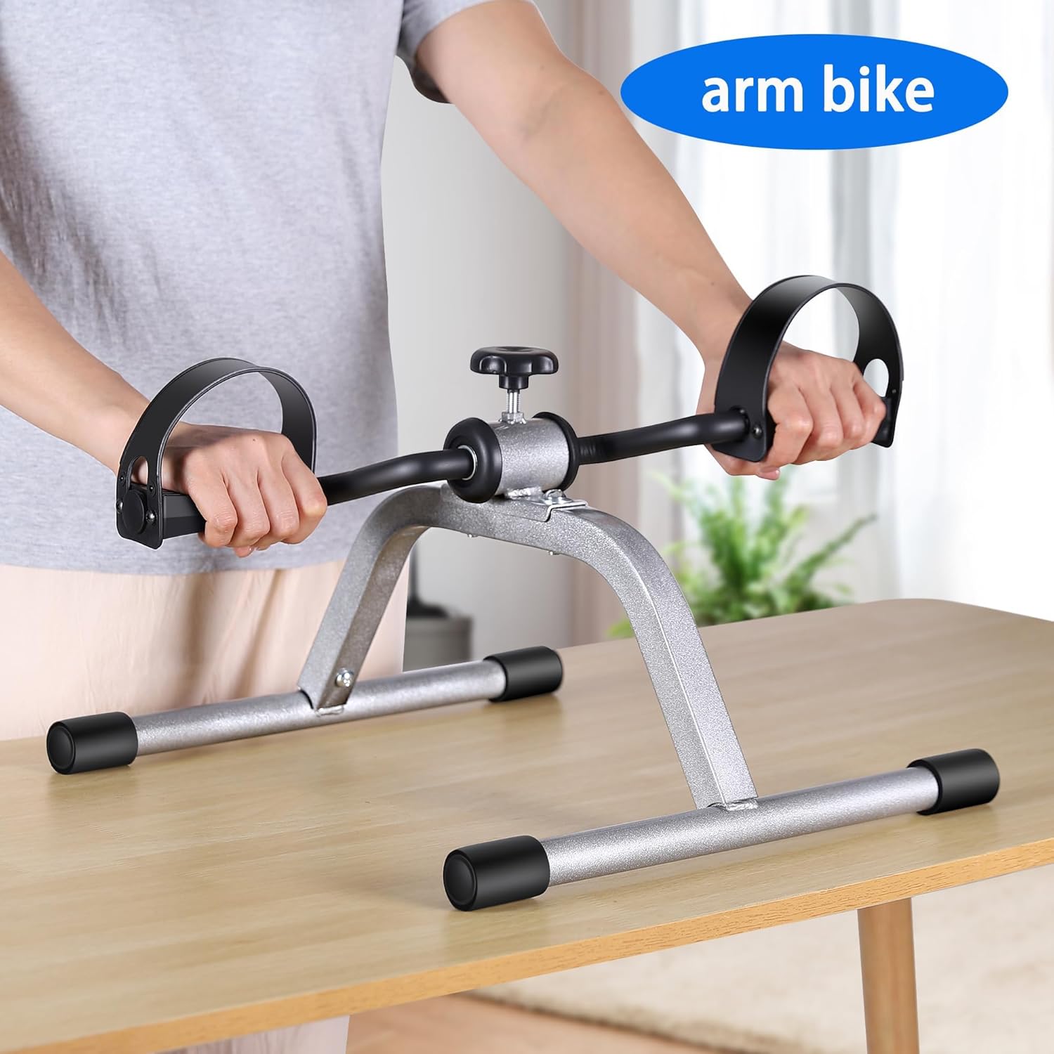 RYGEO Pedal Exerciser Mini Exercise Bike for Leg and Arm Recovery Exercise Lightweight and Portable Floor Bike - Image 3