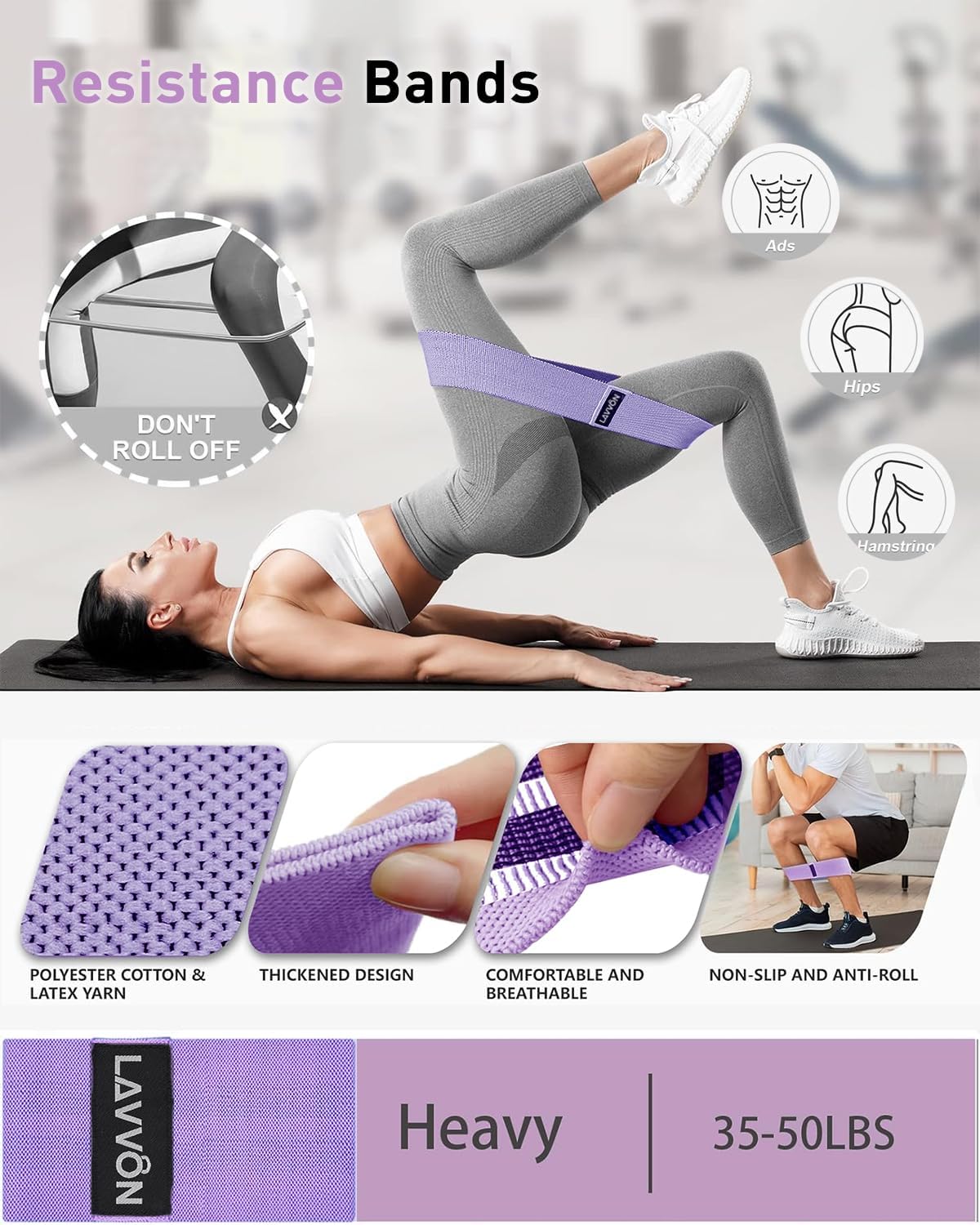 7Pcs-Barbell Pad Set for Hip Thrust - Squat Pad, Bench Press Workout Foam Weight Lifting Bar Cushion,Gym Accessories for Women with Bar Bad,with Gym Ankle Straps,Hip Resistance Bands,Lifting Strap - Image 6