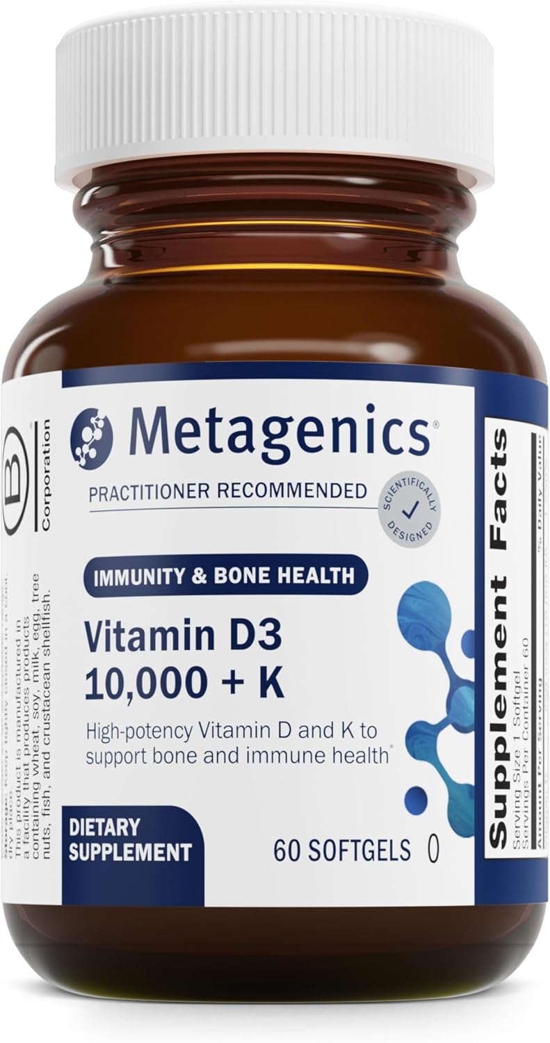 Metagenics Menopause Duo: HerWellness Estrovera - All-Natural, Hormone-Free Menopause Support Supplement - 30 Tablets & Vitamin D3 10,000 + K - for Bone & Heart Health - 60 Softgels - Image 6