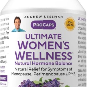 ANDREW LESSMAN Ultimate Women’s Wellness 30 Capsules - Naturally Relieves Menopause Symptoms, PMS, Perimenopause with Soy Isoflavones, EGCG, Cranberry, Indole-3-Carbinol. Easy to Swallow Capsules
