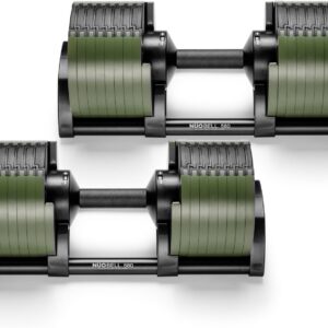 NÜOBELL® Adjustable Dumbbell Set, 5-50 LB or 5-80 LB, Easy Twist 2024-25 Model, All-In-One Weights Set (Pair) for Home, Original Manufacturer